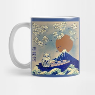 Cat Sushi Japanese homage design by UrbanHero Mug